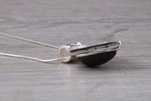 Load image into Gallery viewer, Silver Black Jade Necklace. Black Jade Pendant with 16 inch Snake chain.Jade Christmas,Birthday,Anniversary or Graduation Present.