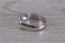 Load image into Gallery viewer, Chunky Signet Ring set with Three Natural Blue Sapphires