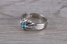 Load image into Gallery viewer, Gents Blue Topaz set Silver Ring