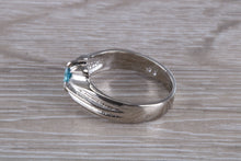 Load image into Gallery viewer, Gents Blue Topaz set Silver Ring