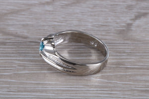 Gents Blue Topaz set Silver Ring