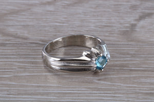 Gents Blue Topaz set Silver Ring