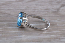 Load image into Gallery viewer, Blue Topaz ring. 11mm round Topaz. November birthstone,Sagittarius Zodiac Gemstone.Perfect 16th,18th,21st birthday or Anniversary Gift.