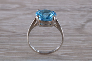 Blue Topaz ring. 11mm round Topaz. November birthstone,Sagittarius Zodiac Gemstone.Perfect 16th,18th,21st birthday or Anniversary Gift.