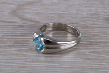 Load image into Gallery viewer, 1.50 carat Blue Topaz set Silver Ring