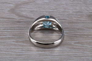 1.50 carat Blue Topaz set Silver Ring