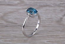 Load image into Gallery viewer, Oval cut Blue Topaz set Silver Ring
