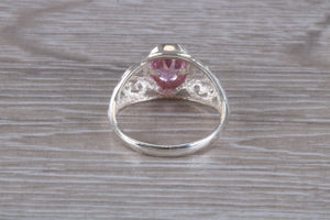 Oval cut Pink Topaz set Silver Ring