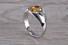 Load image into Gallery viewer, Natural Oval cut Citrine set Silver Ring