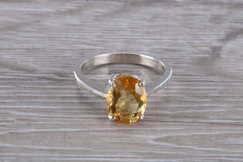 Oval cut Citrine set Silver Ring