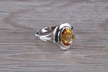 Load image into Gallery viewer, Oval cut Citrine set Silver Ring