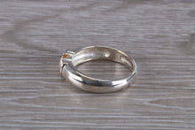Load image into Gallery viewer, Round cut Citrine Gemstone set Silver Ring