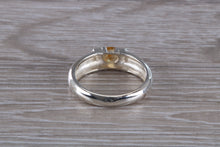 Load image into Gallery viewer, Round cut Citrine Gemstone set Silver Ring