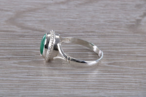 Silver Natural Malachite Ring