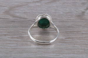 Silver Natural Malachite Ring