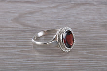Load image into Gallery viewer, Oval cut Garnet set Silver Ring