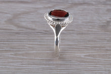 Load image into Gallery viewer, Oval cut Garnet set Silver Ring