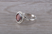 Load image into Gallery viewer, Oval cut Garnet set Silver Ring