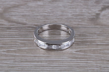 Load image into Gallery viewer, Ladies silver eternity ring set with Diamond white cubic zirconia&#39;s. Ideal 16th,18th,21st birthday present.Dress ring.