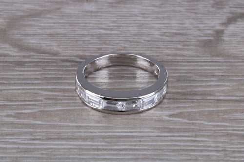 Ladies silver eternity ring set with Diamond white cubic zirconia's. Ideal 16th,18th,21st birthday present.Dress ring.