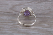 Load image into Gallery viewer, Oval cut Amethyst set Silver Ring