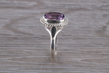 Load image into Gallery viewer, Oval cut Amethyst set Silver Ring