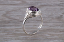 Load image into Gallery viewer, Oval cut Amethyst set Silver Ring