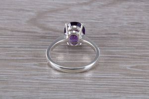 Silver Ring set with Natural Amethyst.February birthstone,Pisces Zodiac Gemstone.Perfect 16th,18th,21st birthday or Anniversary Gift.