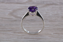 Load image into Gallery viewer, Silver Ring set with Natural Amethyst.February birthstone,Pisces Zodiac Gemstone.Perfect 16th,18th,21st birthday or Anniversary Gift.