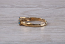 Load image into Gallery viewer, Sky Blue Topaz and Diamond set Yellow Gold Ring