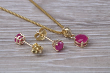 Load image into Gallery viewer, Round cut Ruby Necklace with Matching Earrings