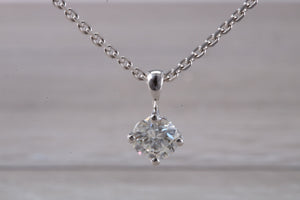One carat round Moissanite Diamond Solitaire Necklace
