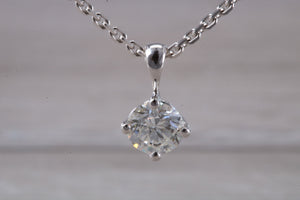 One carat round Moissanite Diamond Solitaire Necklace