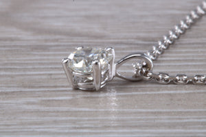 One carat round Moissanite Diamond Solitaire Necklace