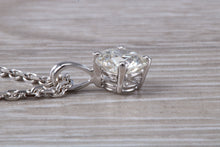 Load image into Gallery viewer, One carat round Moissanite Diamond Solitaire Necklace