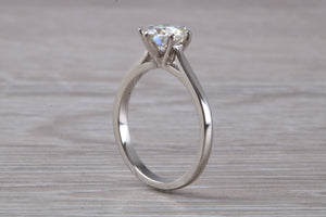 One carat Platinum Diamond Solitaire, set in six Claw Ring, Simple and Elegant Solitaire