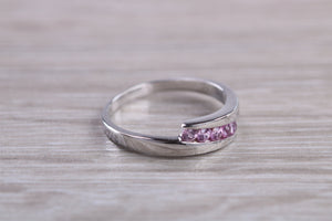 Pink Topaz set White Gold Ring