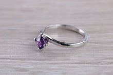Load image into Gallery viewer, Chequered cut Amethyst Twist Shank Ring