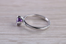 Load image into Gallery viewer, Chequered cut Amethyst Twist Shank Ring