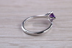 Chequered cut Amethyst Twist Shank Ring