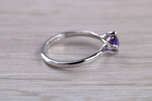Load image into Gallery viewer, Chequered cut Amethyst Twist Shank Ring