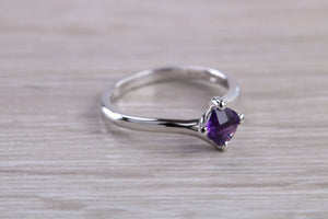 Chequered cut Amethyst Twist Shank Ring