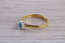 Load image into Gallery viewer, Heart Shaped Aquamarine set 18ct Gold and Platinum Solitaire