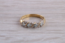 Load image into Gallery viewer, Blue topaz and diamond set ring. 9ct yellow gold with real diamonds and real topaz
