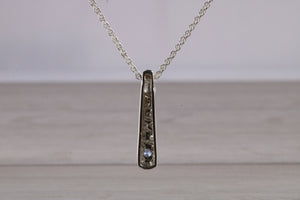 Natural Blue Sapphire set Silver Necklace