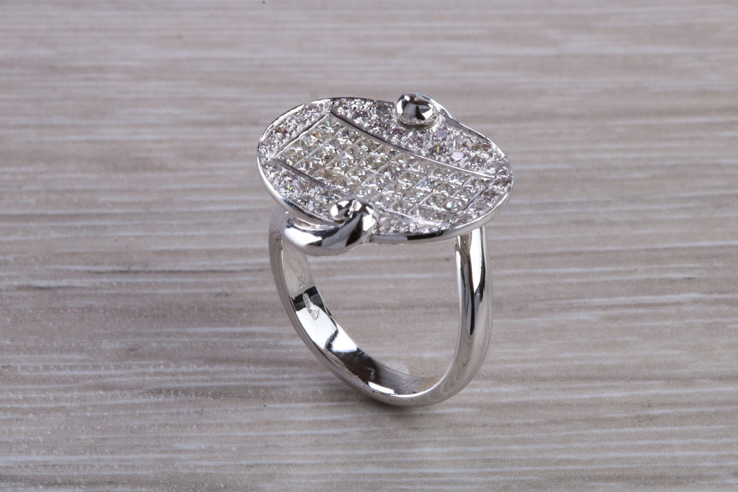 Natural Diamond set ladies Cocktail ring. natural diamonds and 18ct gold. Dress, cocktail, anniversary,statement ring. Perfect Gift idea