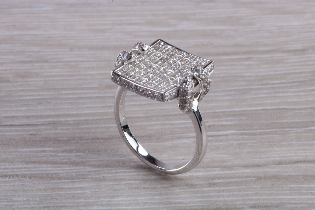 Natural Diamond set ladies Cocktail ring. natural diamonds and 18ct gold. Dress, cocktail, anniversary,statement ring. Perfect Gift idea