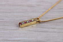 Load image into Gallery viewer, Natural Ruby and Diamond Pendant Set in 18ct yellow Gold With Chain.Real Rubies and Diamonds. Perfect Anniversary Gift