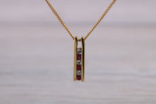 Load image into Gallery viewer, Natural Ruby and Diamond Pendant Set in 18ct yellow Gold With Chain.Real Rubies and Diamonds. Perfect Anniversary Gift