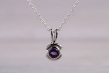 Load image into Gallery viewer, Round cut Half carat Amethyst set White Gold Necklace